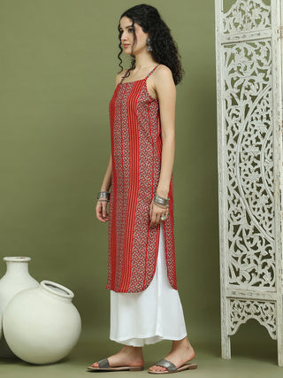 Foil Printed Rayon Kurtas for Women