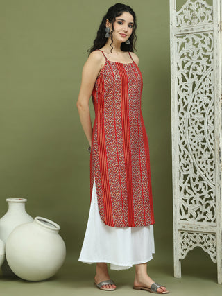 Foil Printed Rayon Kurta With Palazzos