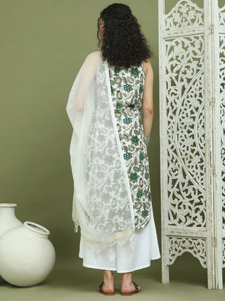 Foil Printed Rayon Kurta Palazzos With Dupatta