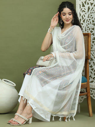 Foil Printed Rayon Kurta Palazzos With Dupatta