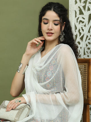 Foil Printed Rayon Kurta Palazzos With Dupatta