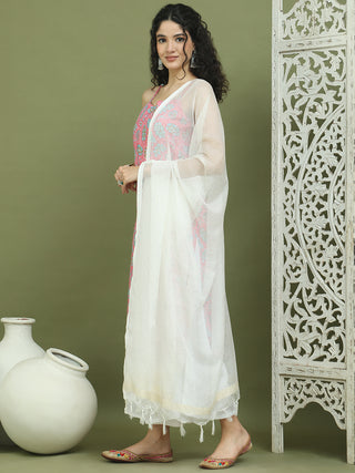 Floral Printed Rayon Kurta Palazzos with Dupatta