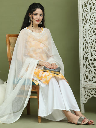 Printed Rayon Kurta Palazzo & Dupatta