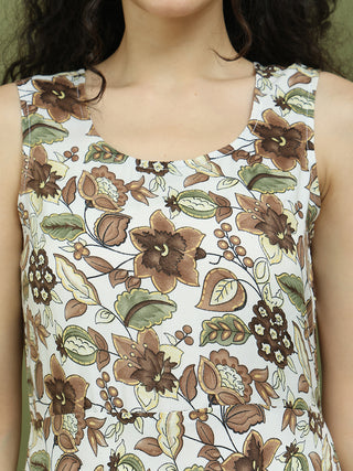 Foil Printed flared kurta pallazos With Dupatta