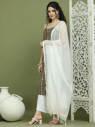 Foil Printed Rayon Kurta Palazzos With Dupatta