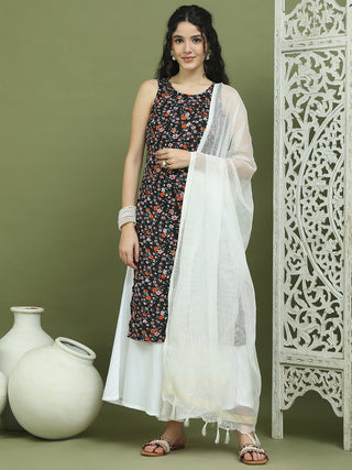 Floral Printed Rayon Kurta Palazzo Set