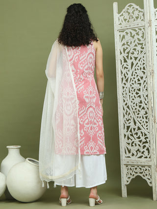 Printed Cotton Kurta Palazzo With Dupatta