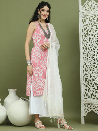 Printed Cotton Kurta Palazzo With Dupatta
