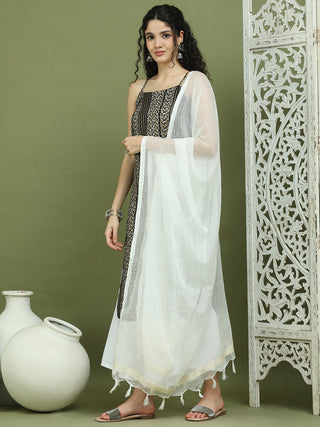 Foil Printed Rayon Kurta Palazzo Dupatta