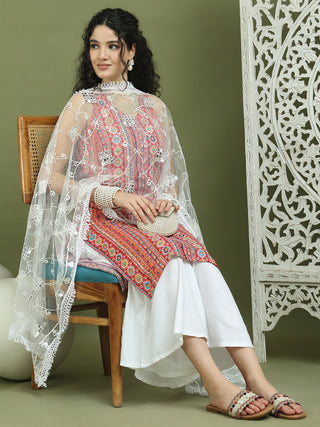 Foil Printed Rayon Kurta Palazzos With Dupatta