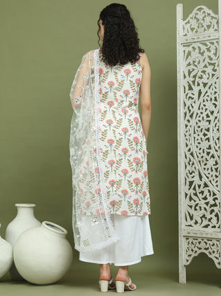 Printed Rayon Kurta Palazzo & Dupatta