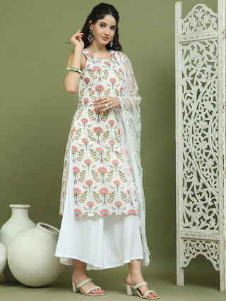 Printed Rayon Kurta Palazzo & Dupatta