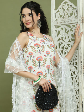 Printed Rayon Kurta Palazzo & Dupatta