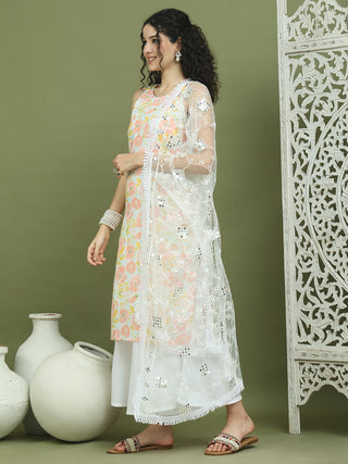 Printed Rayon Kurta Palazzo & Dupatta