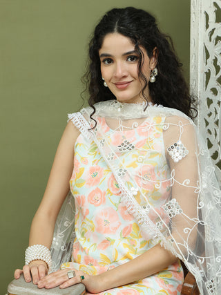 Printed Rayon Kurta Palazzo & Dupatta