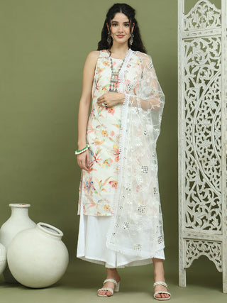 Printed Rayon Kurta Palazzo & Dupatta