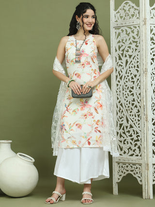 Printed Rayon Kurta Palazzo & Dupatta