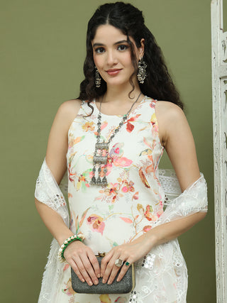 Printed Rayon Kurta Palazzo & Dupatta