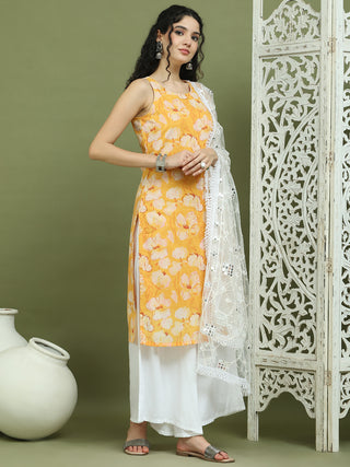 Printed Rayon Kurta Palazzo & Dupatta