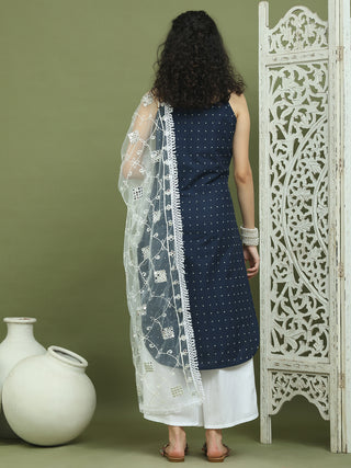 Screen Printed Pure Cotton Kurta Palazzos with Dupatta