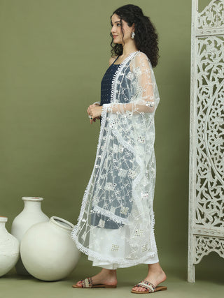 Screen Printed Pure Cotton Kurta Palazzos with Dupatta