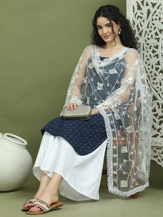 Screen Printed Pure Cotton Kurta Palazzos with Dupatta