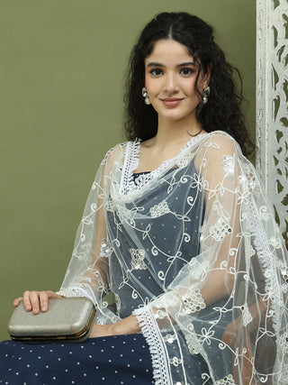 Screen Printed Pure Cotton Kurta Palazzos with Dupatta