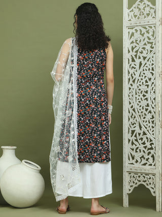 Floral Printed Rayon Kurta Palazzo Set