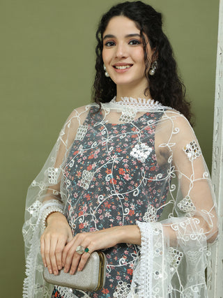 Floral Printed Rayon Kurta Palazzo Set