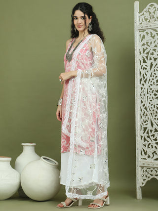 Printed Cotton Kurta Palazzo With Dupatta