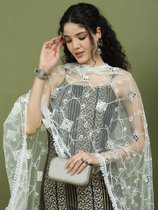 Foil Printed Rayon Kurta Palazzo Dupatta