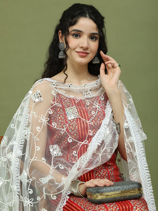 Foil Printed Rayon Kurta Palazzo Dupatta