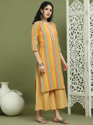 Lace Work, Woven Design straight Kurtas for Women