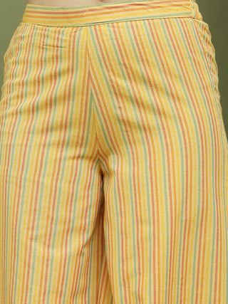 Lace Work, Woven Design straight Kurta With Palazzo