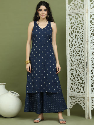 Printed Cotton Kurta Palazzo Set