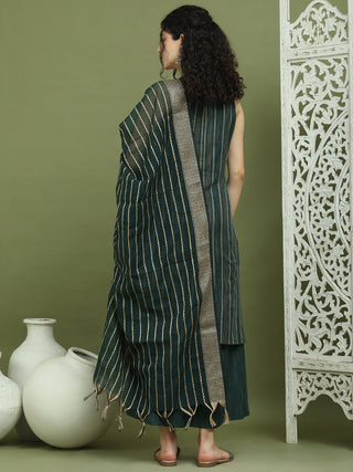 Woven Design straight Kurta Palazzo With Dupatta