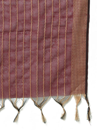 Woven Design straight Kurta Palazzo With Dupatta