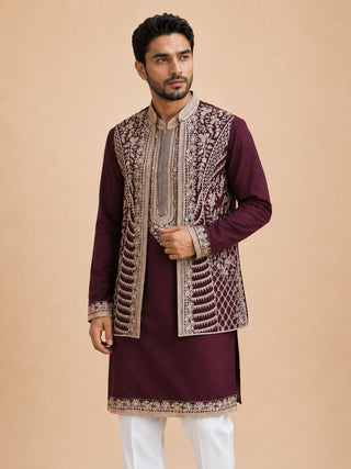 Men's Embroidered Waistcoat and Kurta Pyjama
