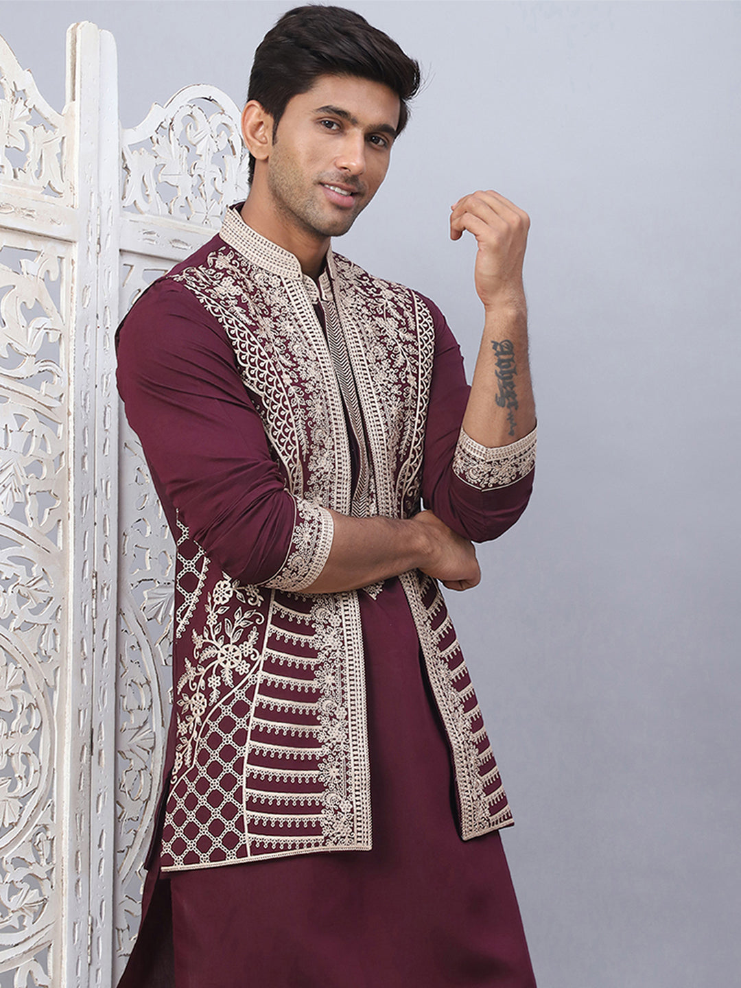 Men's Embroidered Waistcoat and Kurta