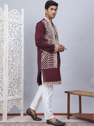 Men's Embroidered Waistcoat and Kurta Pyjama.