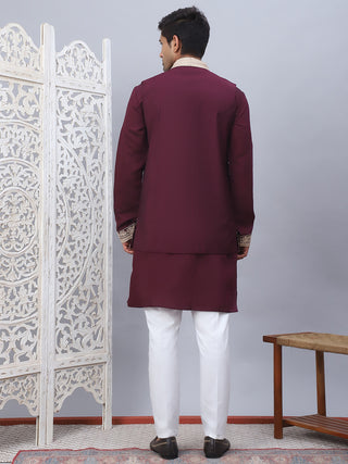 Men's Embroidered Waistcoat and Kurta Pyjama.