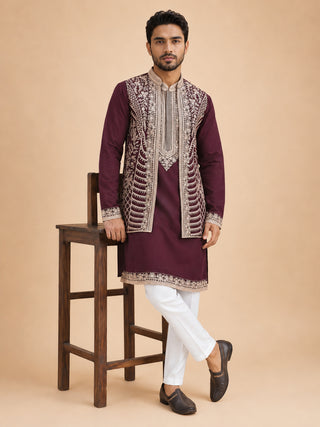 Men's Embroidered Waistcoat and Kurta Pyjama