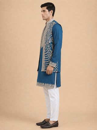 Men's Embroidered Waistcoat and Kurta Pyjama