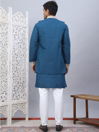 Men's Embroidered Waistcoat and Kurta Pyjama.