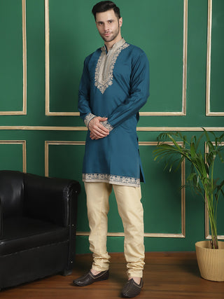 Men's Embroidered Waistcoat and Kurta Pyjama
