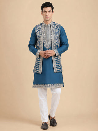 Men's Embroidered Waistcoat and Kurta Pyjama