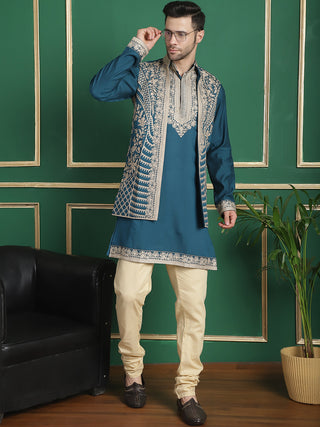 Men's Embroidered Waistcoat and Kurta Pyjama