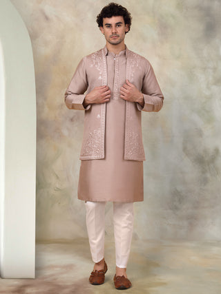 Men's Embroidered Waistcoat and Kurta Pyjama