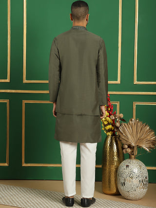 Men's Embroidered Waistcoat and Kurta Pyjama