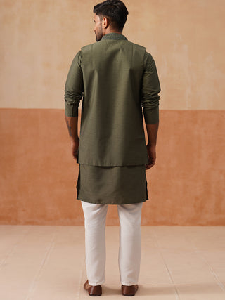 Men's Embroidered Waistcoat and Kurta Pyjama.